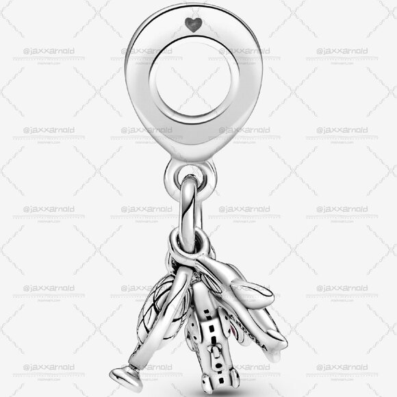 Pandora Airplane, Globe & Suitcase Dangle Charm - Picture 3 of 6